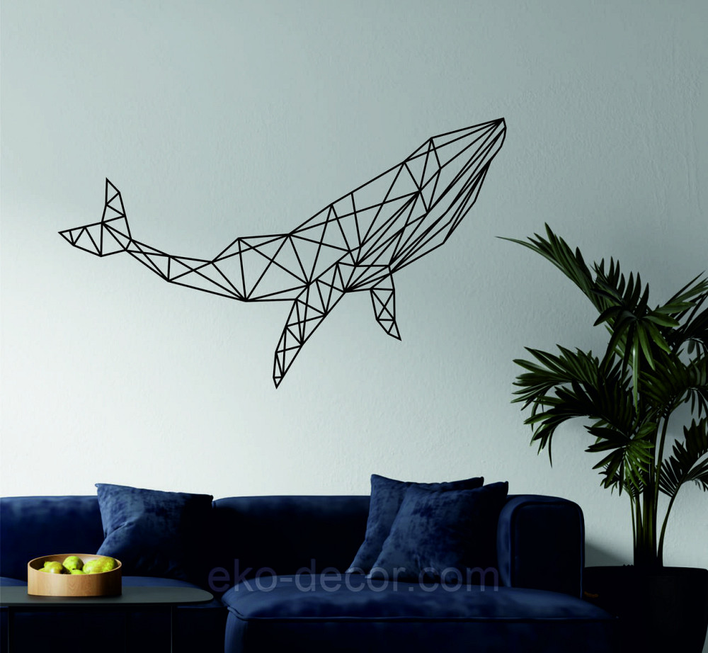 Декоративное настенное Панно «Кит», Декор на стену 110*66 см, Черный Киев - изображение 2