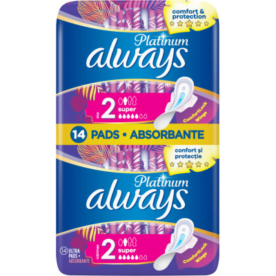Гигиенические прокладки Always Platinum Super (Размер 2) 14 шт. (8001090444998) Винница - изображение 2