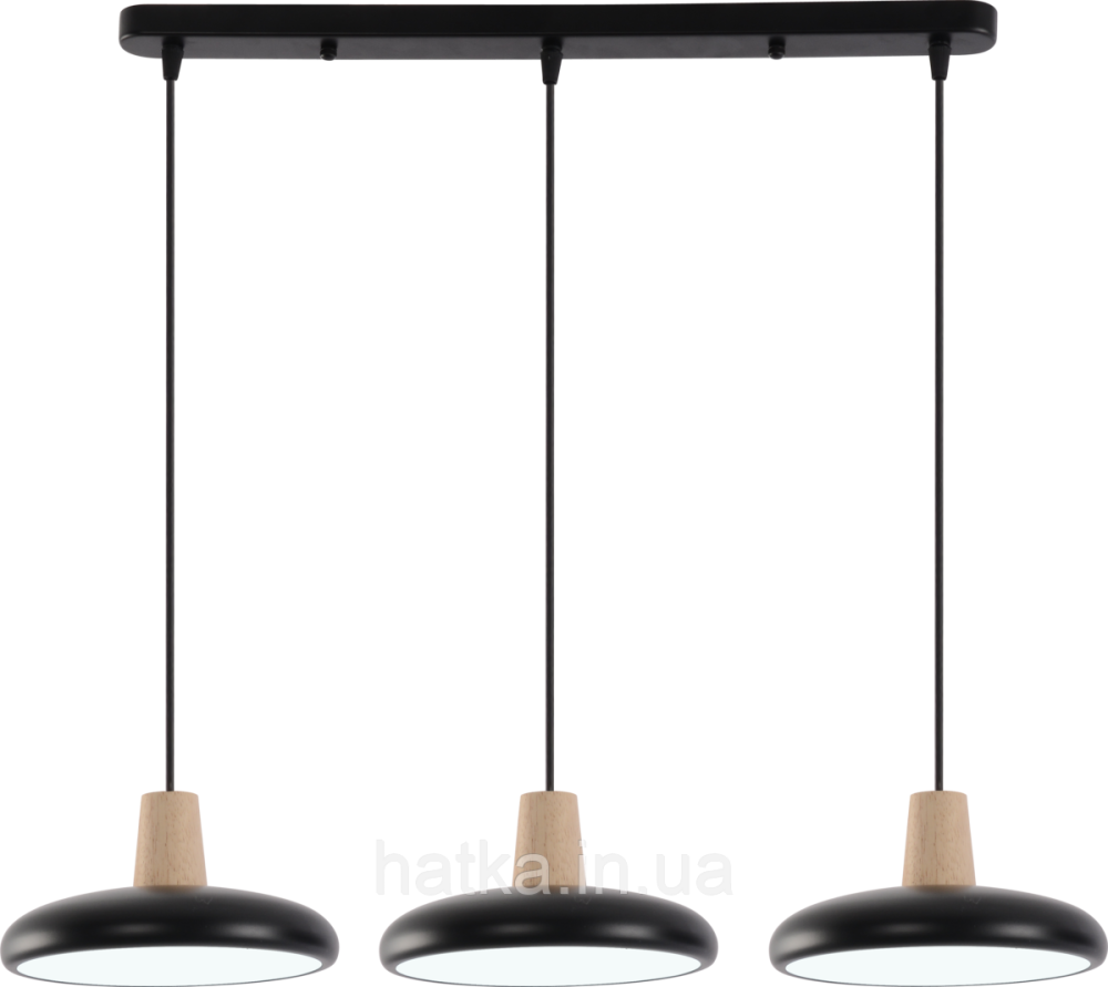 Подвесная люстра XI3342-3 черный + дерево Киев - изображение 2
