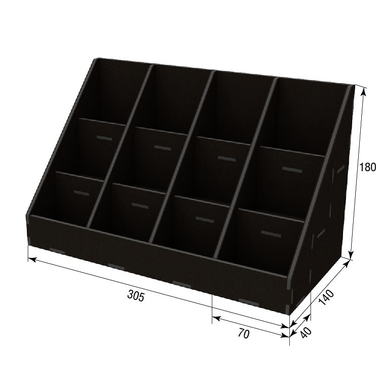 Органайзер EKOSTAR  для чаю і пакетів 70х90 - 12 комірок чорний Київ - фото 3