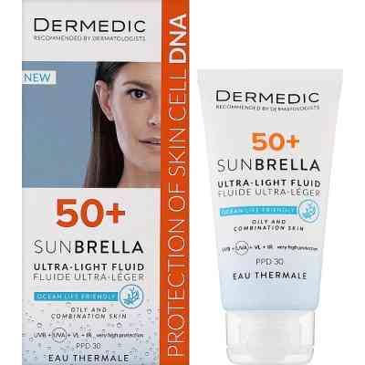 Засіб від засмаги Dermedic Sunbrella Ультралегкий захисний флюїд SPF 50+ Для жирної та комбінованої шкіри 40 мл (5901643177560) Вінниця