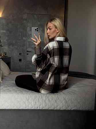 Жіноча базова тепла картата сорочка  турецький кашемір Одеса