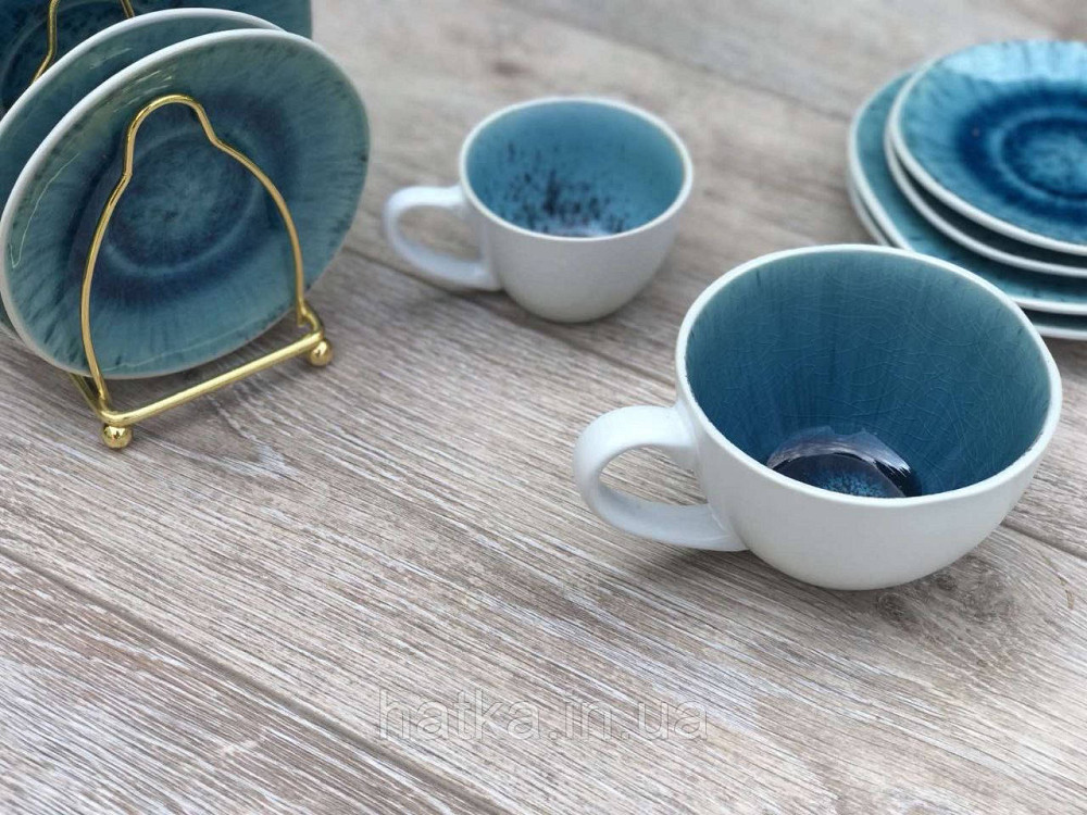 Набір чайний 4 чашки + 4 блюдця Olens "Totem" 250 мл кераміка білосня Київ - фото 4