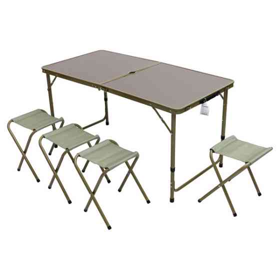 Раскладной стол + 4 стула кемпинговый набор для пикника, рыбалки, отдыха, туризма Зеленый JY-12060GR Киев