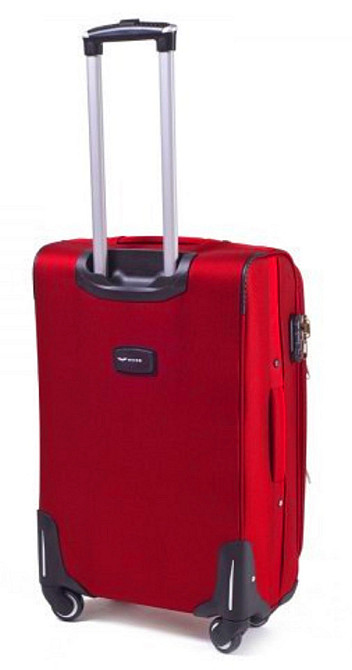 Чемодан тканевый WINGS 1708 большой с улыбкой 4 колеса 75 см красный Киев - изображение 6