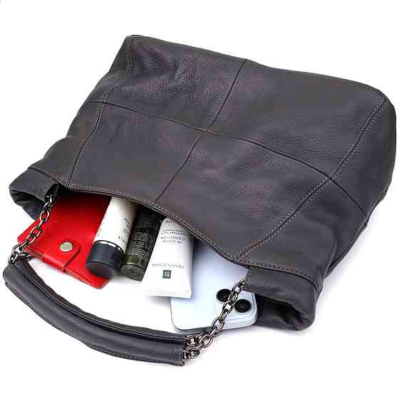 Повсякденна сумка для жінок з натуральної шкіри Сірий (Vintage) Київ