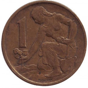 Монета 1 крона. 1962,63,64,76,70,84 год, Чехословакия. (БЖ) Полтава - изображение 1