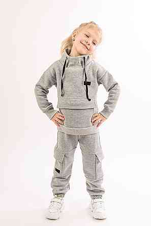 Костюм детский, спортивный х/б 100% (серый меланж, ментол, сиреневый,розовый, желтый) Крохатушка одяг Киев