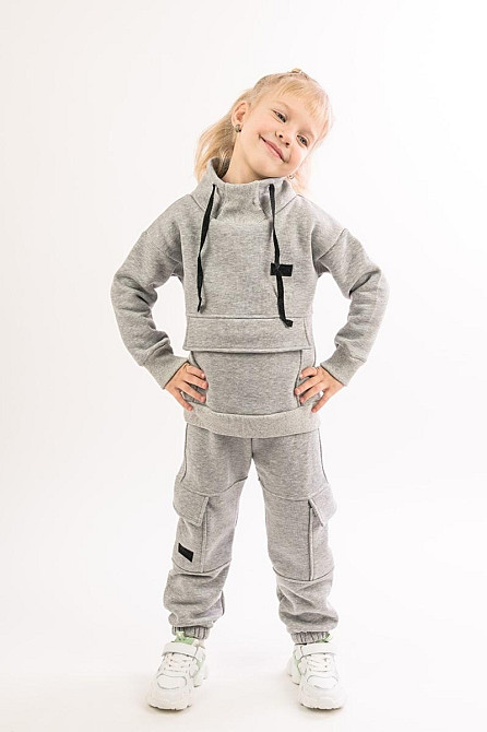 Костюм детский, спортивный х/б 100% (серый меланж, ментол, сиреневый,розовый, желтый) Крохатушка одяг Киев - изображение 6