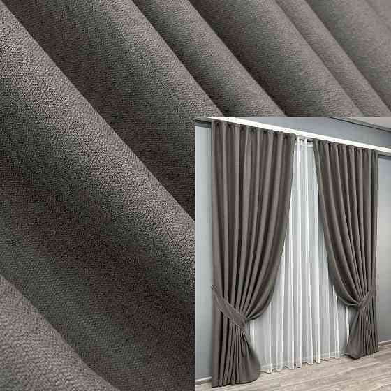 Комплект готових штор VR-Textil TWEED_V № 1915ш Темно-сірий 150х290 см 2 шт (33-0981) Київ