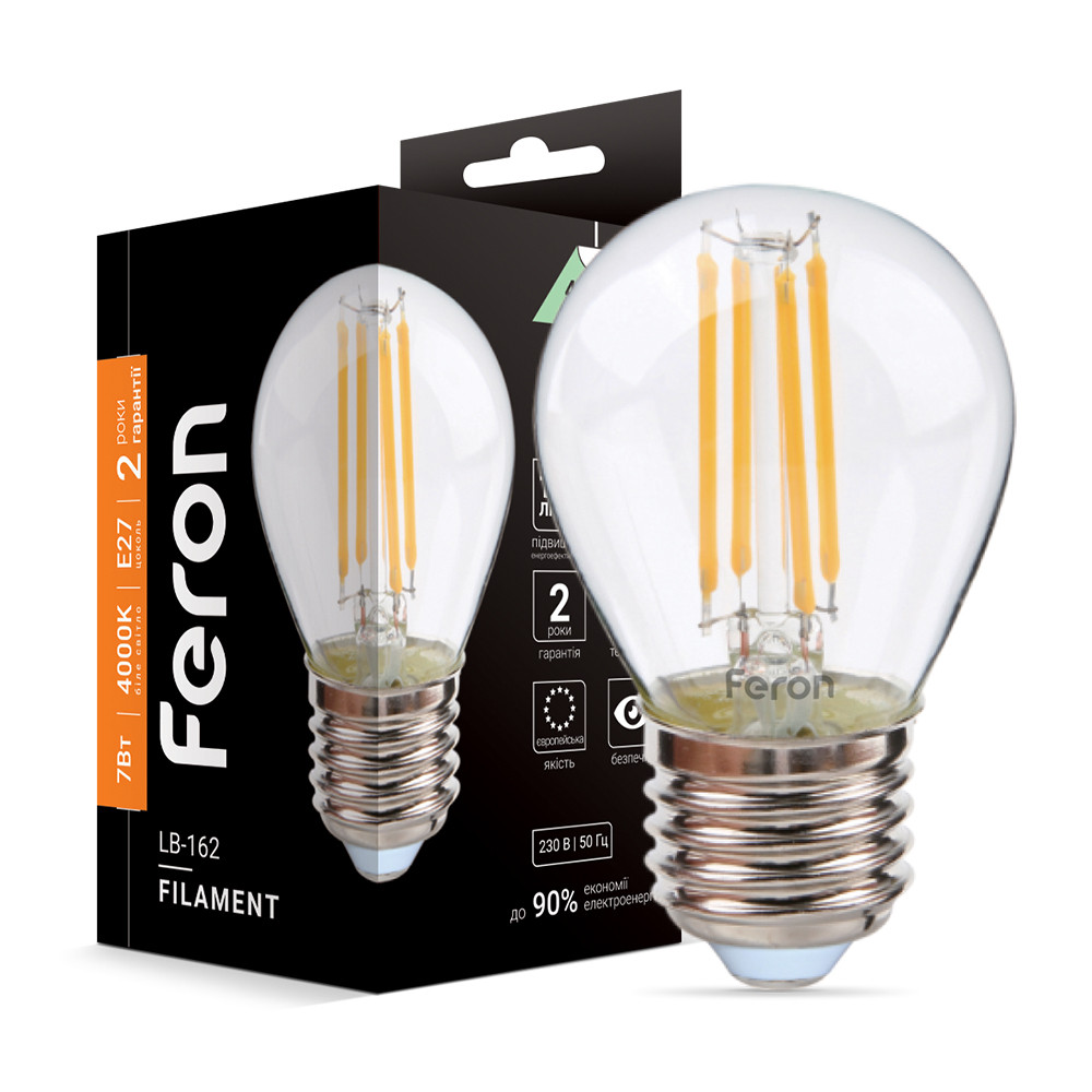 Світлодіодна лампа Feron Filament LB-162 7Вт E27 4000K Харків - фото 1