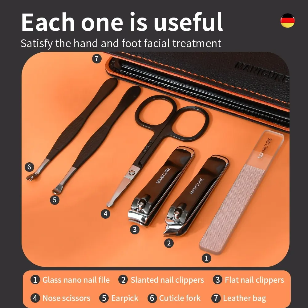 Маникюрный педикюрный подарочный набор для женщин и мужчин 7 предметов по уходу за ногтями Белая Церковь - изображение 2