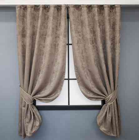 Комплект коротких штор VR-Textil Жаккард Sultan XO № 1682ш Какао 130х170 см 2 шт (35-0321) Киев