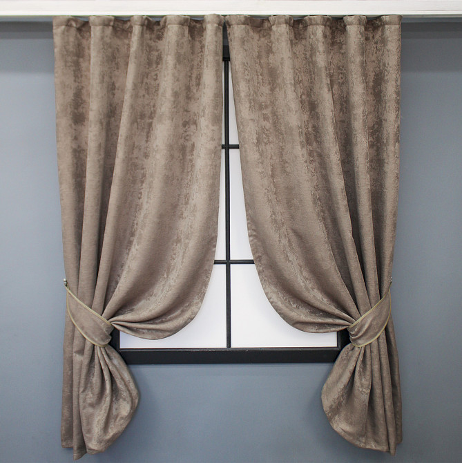 Комплект коротких штор VR-Textil Жаккард Sultan XO № 1682ш Какао 130х170 см 2 шт (35-0321) Киев - изображение 1
