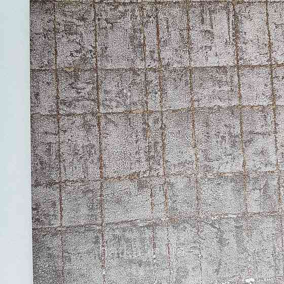 Шпалери флізелінові еко Rasch Kerala 0.53х10 геометрія смуги сітка золотисті на бузково сірому ефект старовини Київ