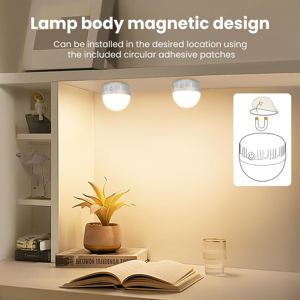 Акумуляторні LED-лампочки LGMCF E14 2 шт., 6 Вт, 350 лм, 2000 мАг, магнітні, 3 кольори, пульт, таймер Київ - фото 7