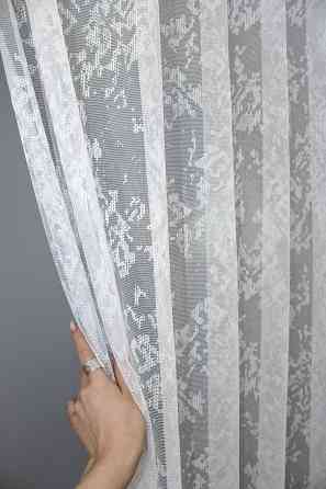 Тюль жакард, мармур колір білий 1370т Київ