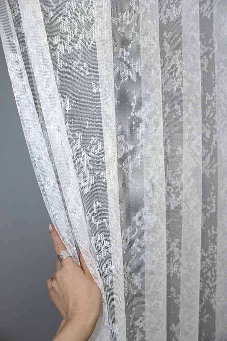 Тюль жакард, мармур колір білий 1370т Київ - фото 2