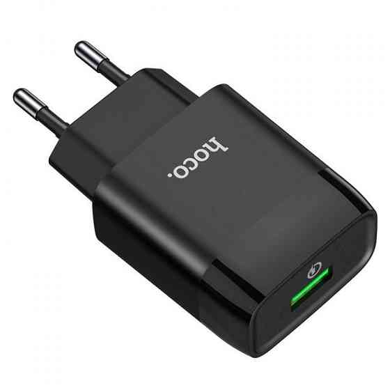 Мережевий зарядний пристрій HOCO C72Q Glorious single port QC3.0 charger 18W Black Київ