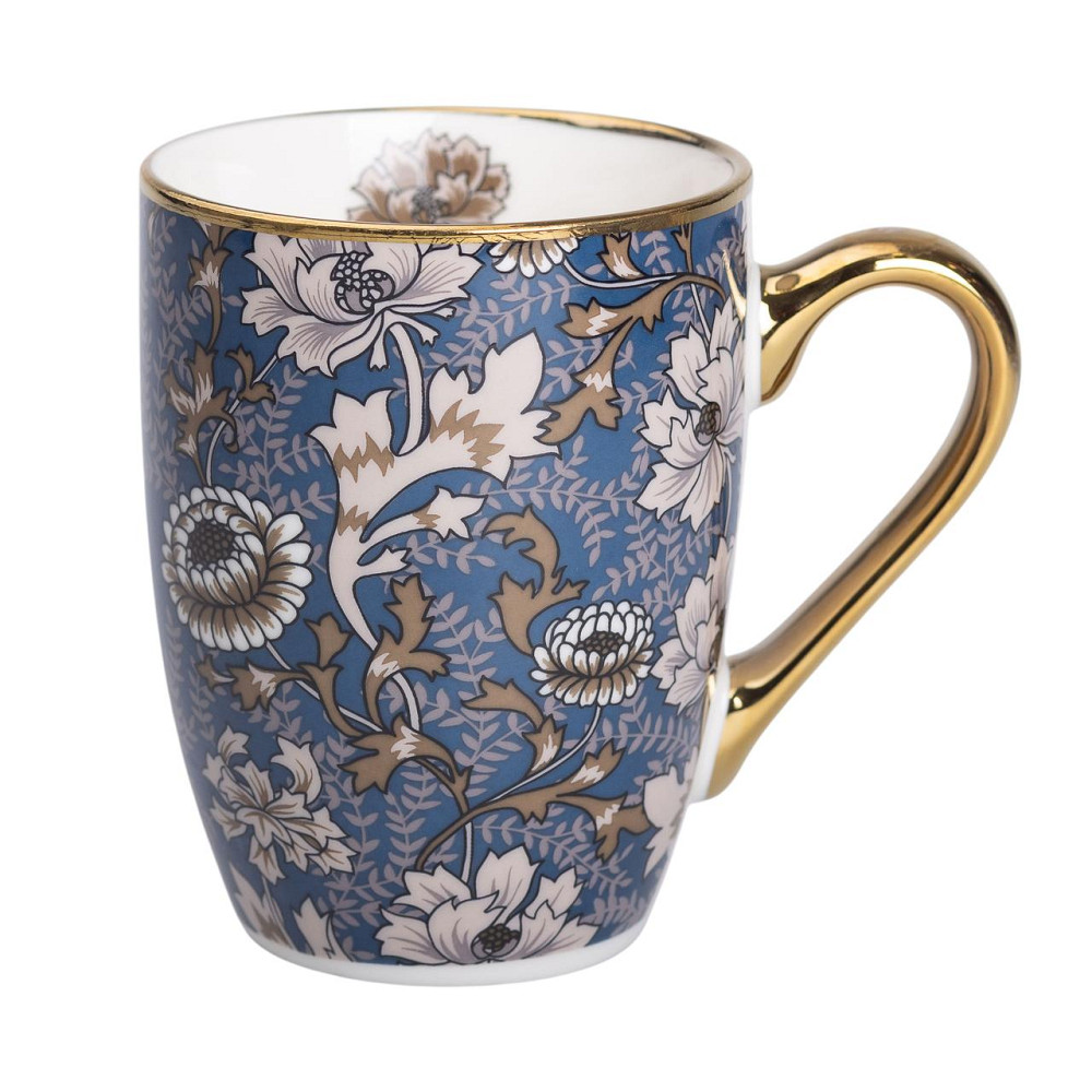 порцелянова чашка 400 мл із золотим обідком і золотою ручкою RX-N240665BLW Коломия - фото 2