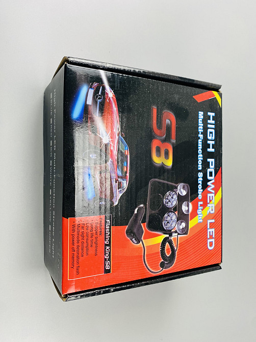 Маячок проблисковий автомобільний S8 стробоскоп мигалка 9-80V 8 led діодів білий спалах (під скло) Мукачево - фото 10