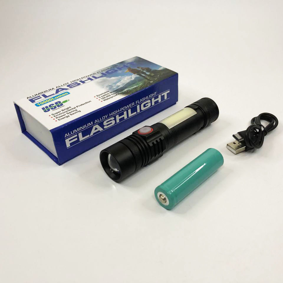 Фонарь портативный переносной BL-502 T6+COB, Карманный тактический фонарик, Светодиодный фонарь с зумом RE-92 Львов - изображение 2