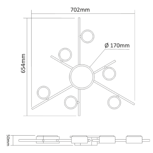 LED Світильник під лампу 6*GX53 накладний з підсвічуванням білий VL-SPF22B-WB Videx Житомир - изображение 3