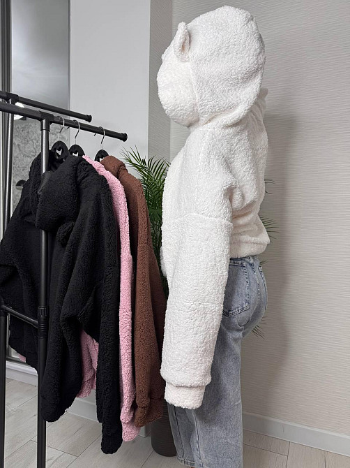 Жіноча стильна тепла плюшева худі з вушками  м'яке хутро Teddy Одеса - фото 3
