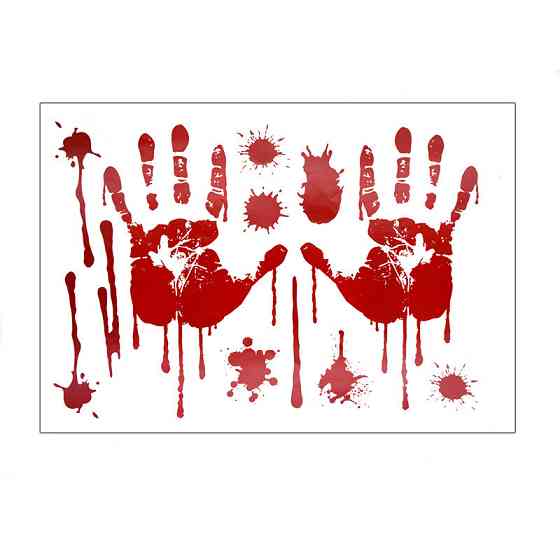 Наклейки на Хэллоуин Следы 25 на 35 см красный Киев