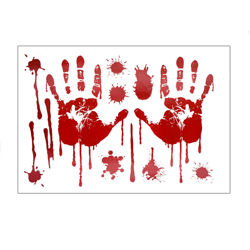 Наклейки на Хелловін Сліди 25 на 35 см червоний Київ - фото 1