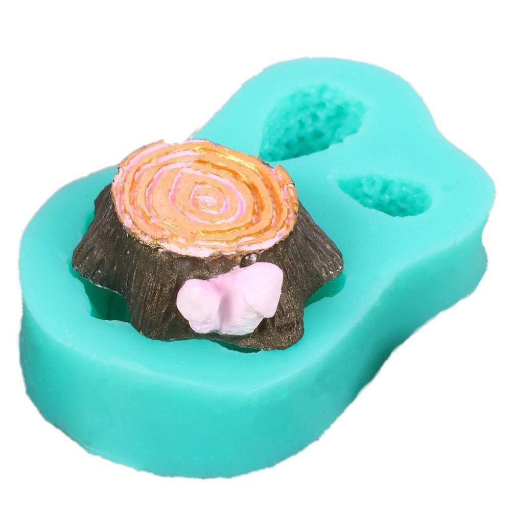 Молд силиконовый Пенёк с ежами 75 на 45 мм зеленый Киев - изображение 1