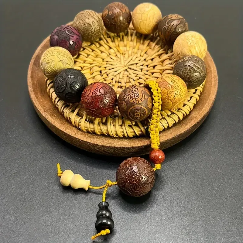 Дерев’яні молитвенні чотки-браслет з різьбленими бусинами – талісман удачі Київ - фото 6