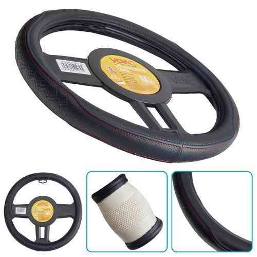 Чохол на кермо VLOD-24LC7 BK M, шкіра, чорний, один шов, бокове оздоблення Харків