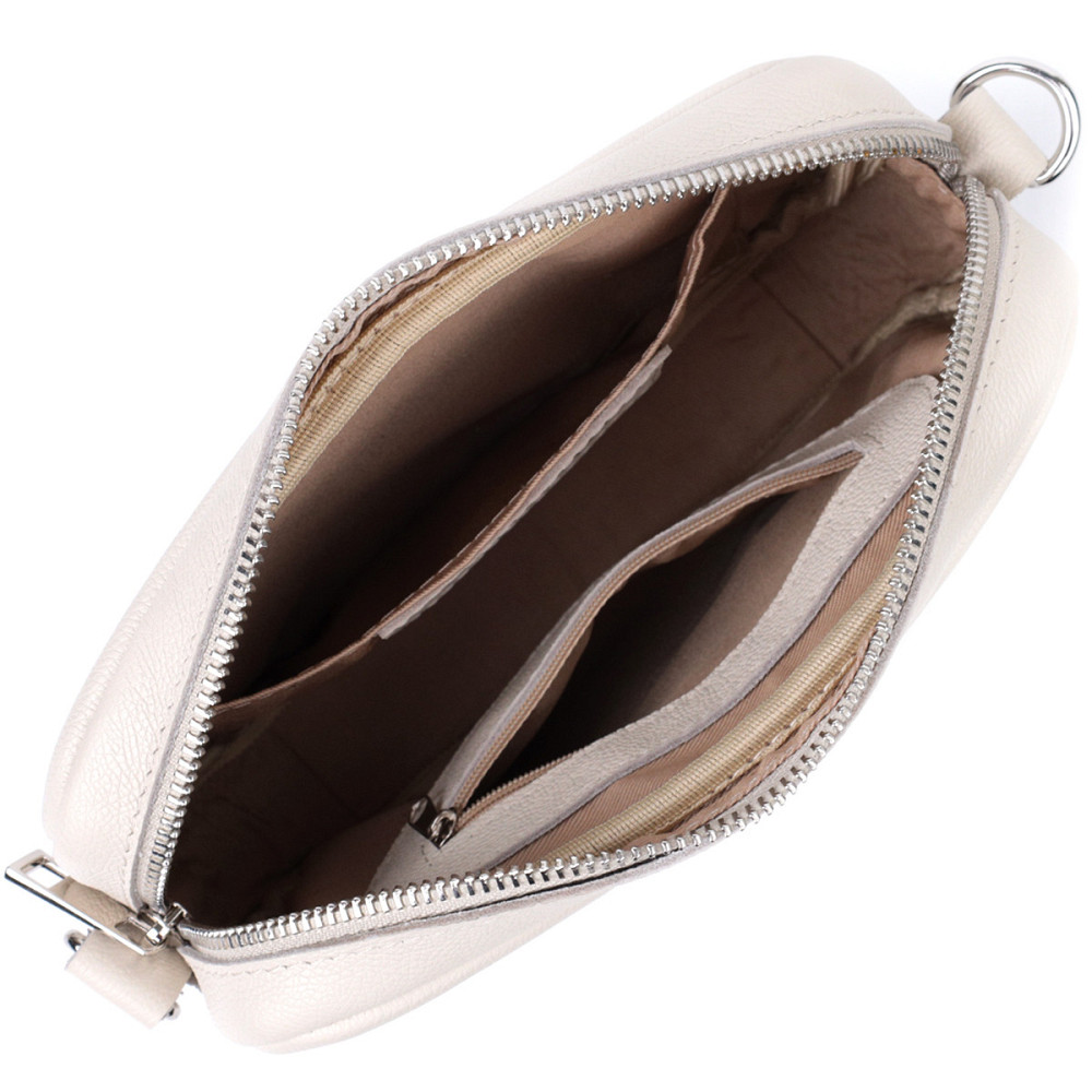 Класична жіноча сумка крос-боді з натуральної шкіри Shvigel 22839 Бежева Київ - фото 7