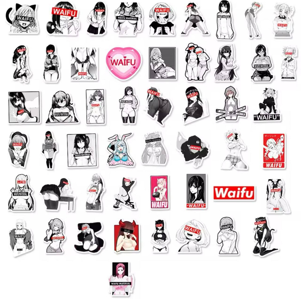 Наклейки Waifu Аниме Водонепроницаемые эстетические Аниме наклейки 18+ ((Аниме Хентай) Набор 50 штук. Киев - изображение 4