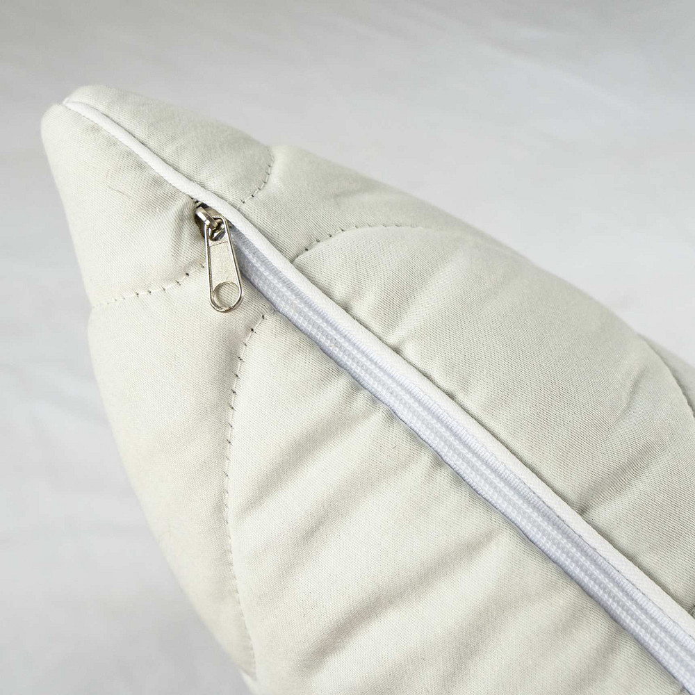 Подушка конопляная стеганная YouStar 50х70 см чехол 100% хлопок Сатин (Белый) Сумы - изображение 4