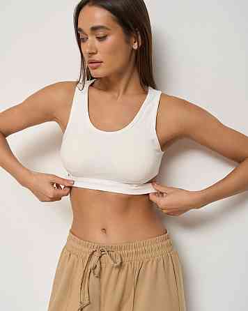 Кроп топ в рубчик - декоративная застежка на спине Nicoletta 80585 XL Киев