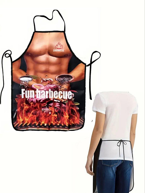 Фартук с приколом Barbecue торс гриль мясо огонь кухонный мужской для барбекю Киев - изображение 9