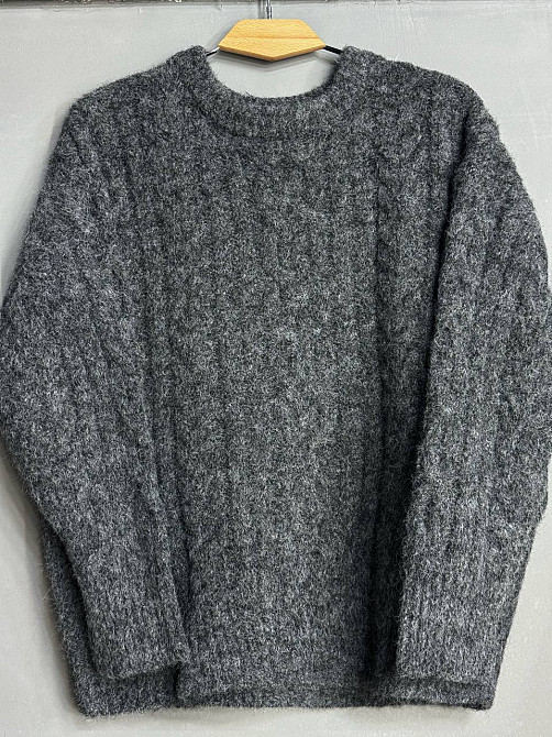 Светр жіночий A-N 3324 оверсайз крупна в’язка букле коси довгий one size, темно-сірий, one size Київ - фото 12