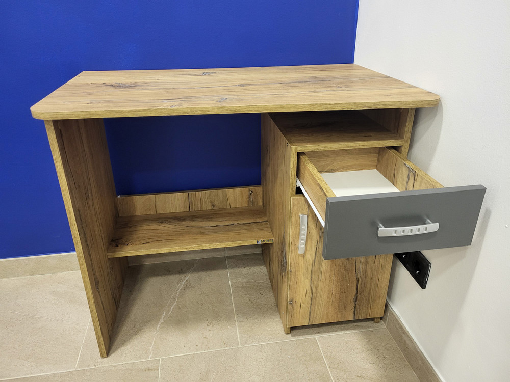Маленький робочий письмовий стіл 90 см з тумбою та шухлядою для школяра підлітка студента Дуб Флагшток Львів - фото 5