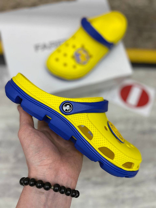 Крокси чоловічі жовто сині Аморалес Якісні Одеса - фото 10