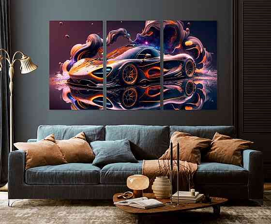 Модульна картина у вітальню/ спальню  Машина     ART-122_3A 100х150 см Київ