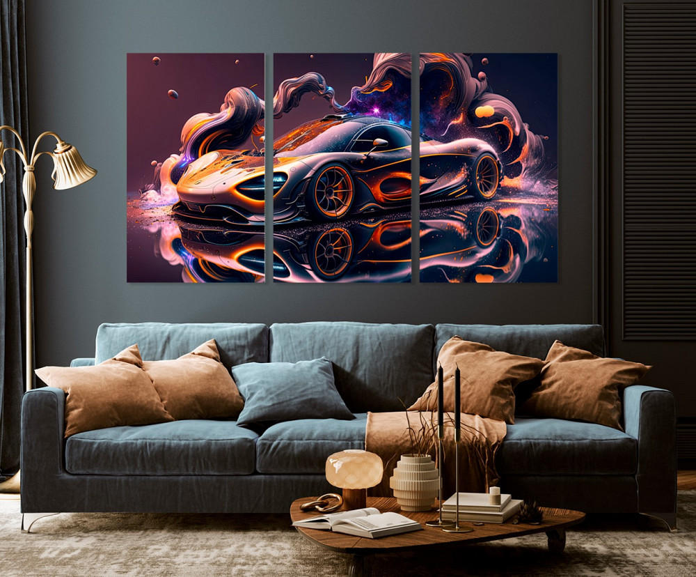 Модульна картина у вітальню/ спальню  Машина     ART-122_3A 100х150 см Київ - фото 3