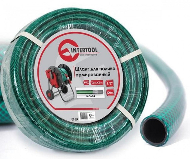 Шланг INTERTOOL GE-4027 для полива 3-слоя 1/2"армов.100м PVC Коломыя - изображение 2