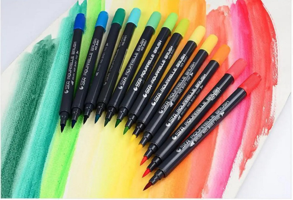 Набор маркеры STA 80 цветов двусторонние  акварельныедля скетчинга 4 органайзера в комплекте Видеообзор! Каменец-Подольский - изображение 7