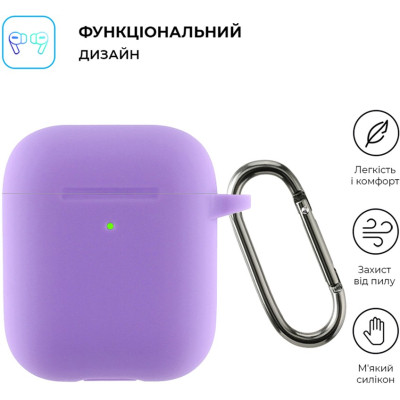 Чохол для навушників Armorstandart Ultrathin Silicone Case With Hook для Apple AirPods 2 Purple (ARM59690) Вінниця - фото 2