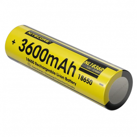Аккумулятор защищенный Li-Ion 18650 Nitecore NL1836R 3600mAh 3.6V USB-C (Черно-желтый) Винница
