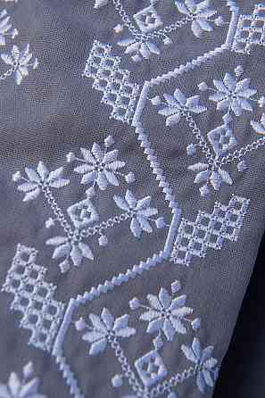 Вышиванка женская с длинным рукавом натуральная льняная, серая  топ Киев