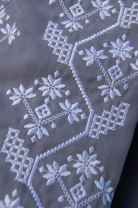 Вишиванка жіноча з довгим рукавом натуральна лляна, сіра топ Київ - фото 3