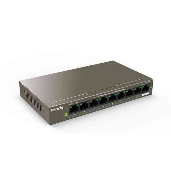 Комутатор TENDA TEF1109P-8-63W (1xFE+8xFE PoE, 58 Вт max) Ні Харків